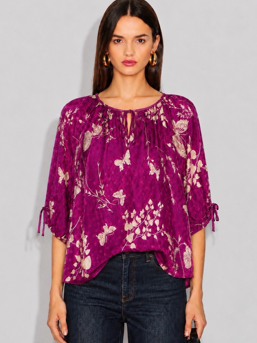 Revolve YUMI KIM Silk Butterfly Botanical Top Size S